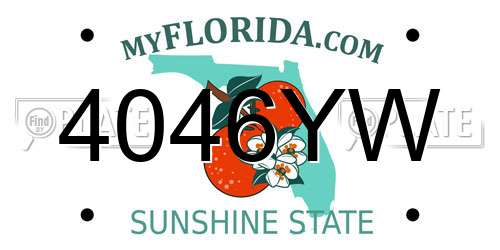 4046YW Florida License Plate