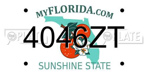 4046ZT Florida License Plate