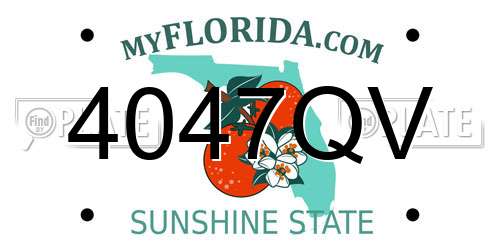 4047QV Florida License Plate