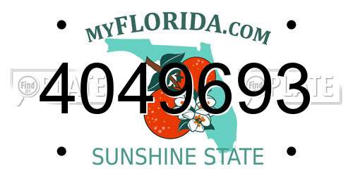 4049693 Florida License Plate