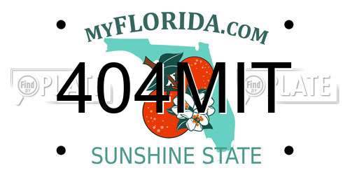 404MIT Florida License Plate
