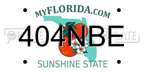 404NBE Florida License Plate