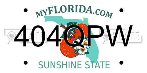 404QPW Florida License Plate