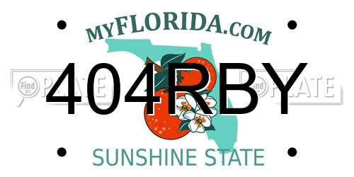 404RBY Florida License Plate