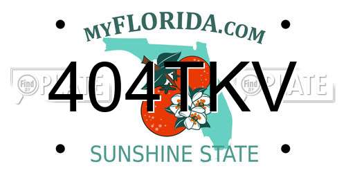 404TKV Florida License Plate