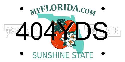 404YDS Florida License Plate