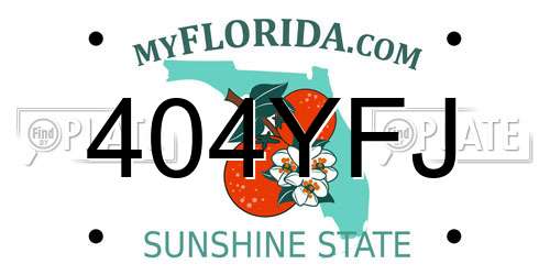404YFJ Florida License Plate