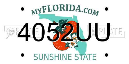 4052UU Florida License Plate