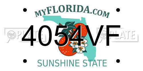 4054VF Florida License Plate