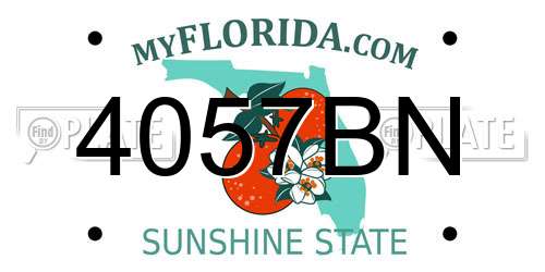 4057BN Florida License Plate