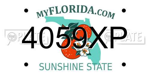 4059XP Florida License Plate