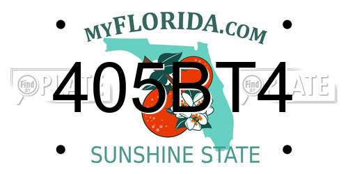 405BT4 Florida License Plate