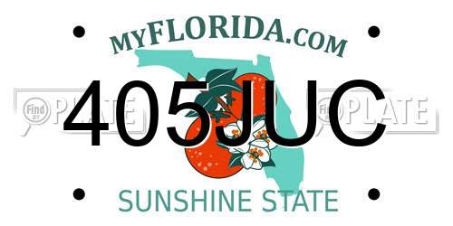 405JUC Florida License Plate