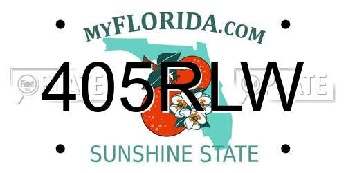 405RLW Florida License Plate