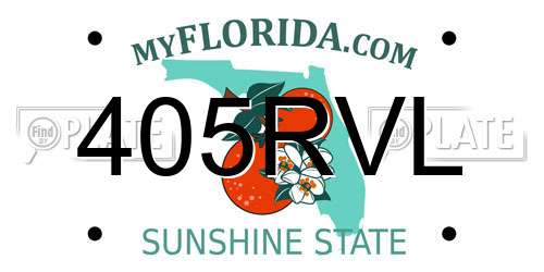 405RVL Florida License Plate