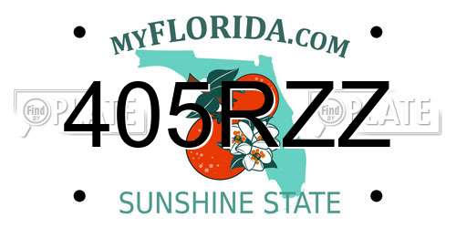 405RZZ Florida License Plate