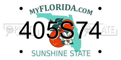 405S74 Florida License Plate