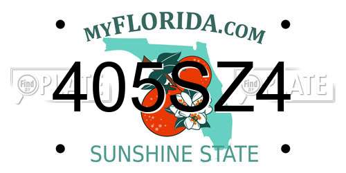 405SZ4 Florida License Plate