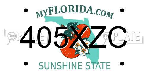 405XZC Florida License Plate