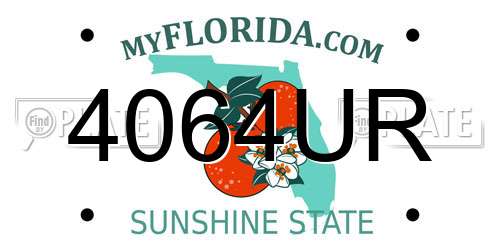 4064UR Florida License Plate