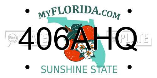 406AHQ Florida License Plate