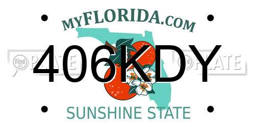 406KDY Florida License Plate