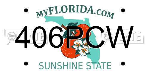 406PCW Florida License Plate