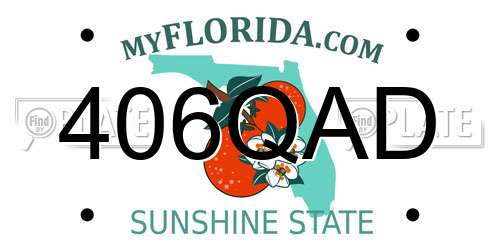 406QAD Florida License Plate
