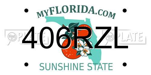 406RZL Florida License Plate