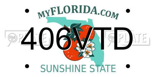 406VTD Florida License Plate