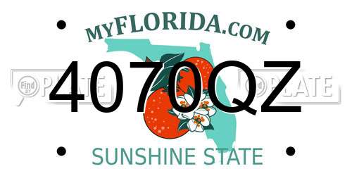 4070QZ Florida License Plate
