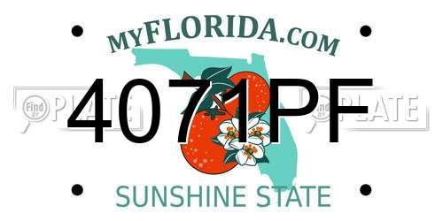 4071PF Florida License Plate