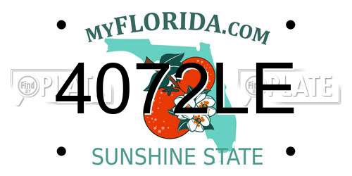4072LE Florida License Plate