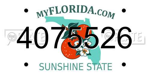 4075526 Florida License Plate