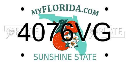 4076VG Florida License Plate