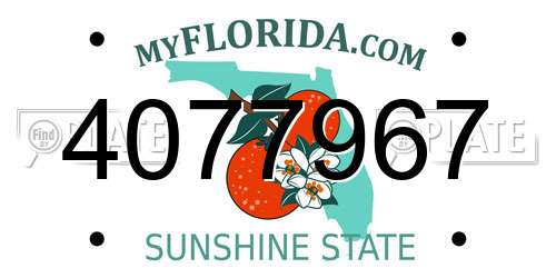 4077967 Florida License Plate