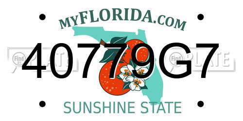 40779G7 Florida License Plate