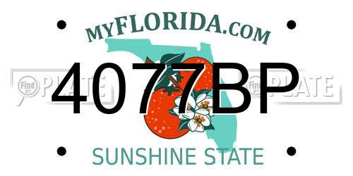 4077BP Florida License Plate