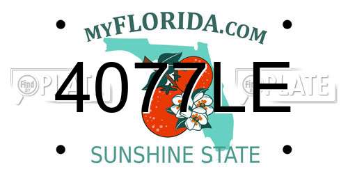 4077LE Florida License Plate