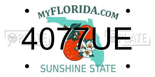 4077UE Florida License Plate