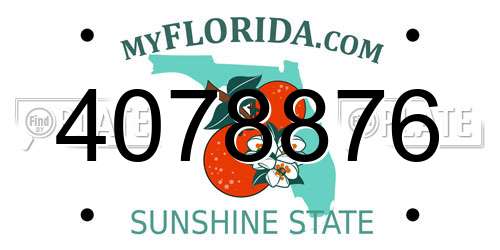 4078876 Florida License Plate