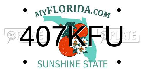 407KFU Florida License Plate