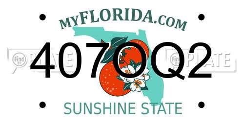 407OQ2 Florida License Plate