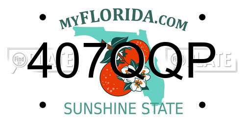 407QQP Florida License Plate