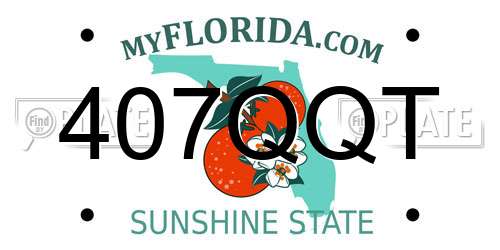 407QQT Florida License Plate