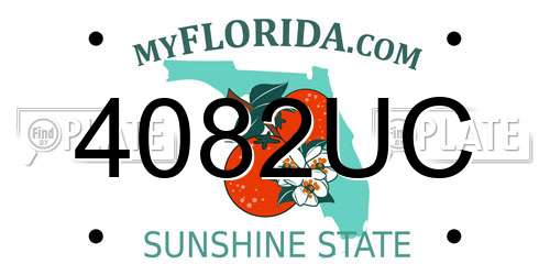 4082UC Florida License Plate
