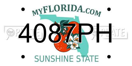 4087PH Florida License Plate