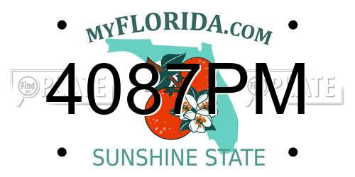 4087PM Florida License Plate