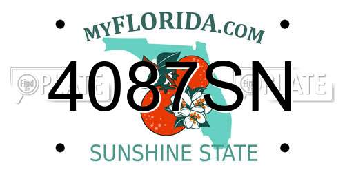 4087SN Florida License Plate