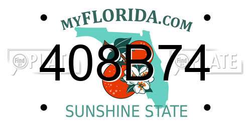 408B74 Florida License Plate